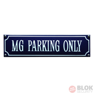 MG parking only bord
